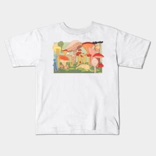 Mushroom Pond Painting Kids T-Shirt